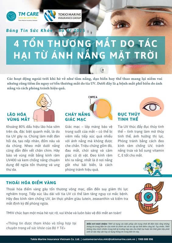 4 TỔN THƯƠNG MẮT DO TÁC HẠI TỪ ÁNH NẮNG MẶT TRỜI