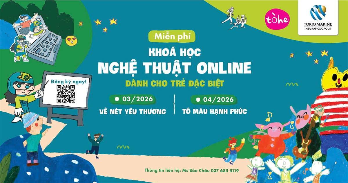 “TÔ MÀU HẠNH PHÚC – VẼ NÉT YÊU THƯƠNG” – CHUỖI KHÓA HỌC NGHỆ THUẬT ONLINE DÀNH CHO TRẺ ĐẶC BIỆT TRÊN TOÀN QUỐC